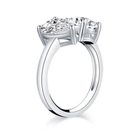 Bijoux en argent Sterling 925 plaqué or 9x7mm, bague Double en pierre, de luxe, pour fiançailles et mariage, CZ, livraison gratuite