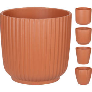 Vase à fleurs en grès DIAM. 13.5 H. 15 ASSORTIMENT DE TERRACOTTE - Product Image 1