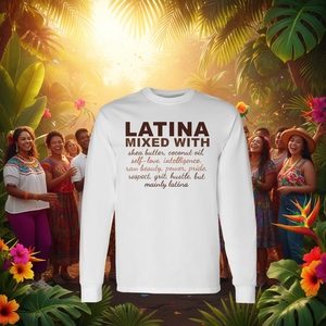 Camiseta de manga larga Latina con mezcla de manteca de karité y aceite de coco, Self Love Pride Power - Product Image 3