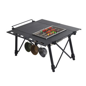 Outdoor Portable Lightweight Multifunctional <b>Folding</b> Aluminum Alloy IGT <b>Table</b> <b>Adjustable</b> Leg Desktop Bbq <b>Table</b> - Product Image 1