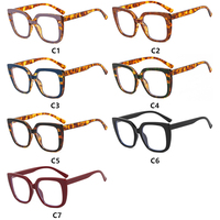 Montures de lunettes Lunettes optiques pour femmes Anti-lumière bleue Grand carré Mélange de couleurs Violet Floral 2025