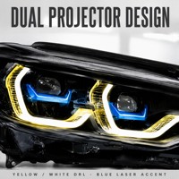 Pour BMW G30 Série 5 2018-2020, ensemble de phares à LED, double lentille de projecteur, accent bleu, phare avant