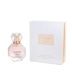 Perfume de ouro rosa de qualidade premium 50ml, perfume de cristal de flores deslumbrante, perfume luxuoso para mulheres