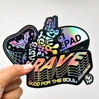 Bonne vente Logo personnalisé impression double face autocollants hologramme étiquette adhésive étanche résistant aux UV autocollant holographique découpé à l'emporte-pièce