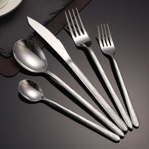 Juego de Cuchillo, Tenedor y Cuchara de Acero Inoxidable, Pulido a Espejo, Calidad Alimentaria, Cubertería para Restaurante y Hotel, 5 Piezas - Product Image 1
