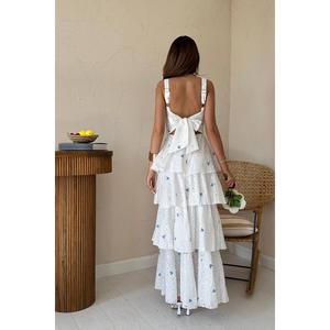 Robe élégante bleue mi-longue avec col carré, drapée, fermeture éclair décorative, design ajouré, taille XS, style décontracté ODM, vente en gros - Product Image 1