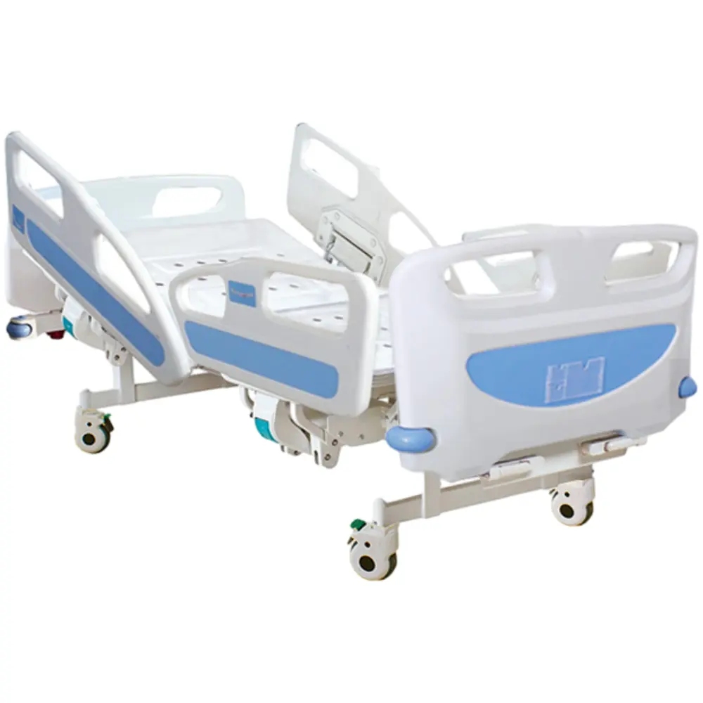 Hasta için klinik iki krank 2 fonksiyon mobil ayarlanabilir manuel hastane mobilyası tıbbi yatak