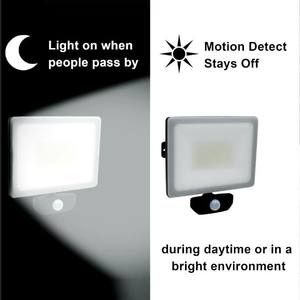 10W 20W 30W 50W 100W plein écran mince LED détecteur de mouvement PIR projecteur noir ou blanc lampe murale extérieure - Product Image 5