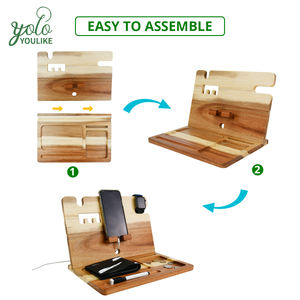 Youlike Acacia Wood Estaciones de acoplamiento Android portátiles Múltiples monitores Displaylink Vehículo enchufable - Product Image 3