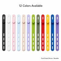 Attache-câble en silicone réutilisable, sangle de rangement de cordon réglable, gestion des fils multi-usages, attache en silicone de qualité alimentaire
