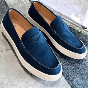 2025 Men's Cow Suede Loafers New Style <b>Leather</b> <b>Sneakers</b> Wear-Resistant Casual Shoes and Chelsea Boots for Summer and Autumn - Product Image 2