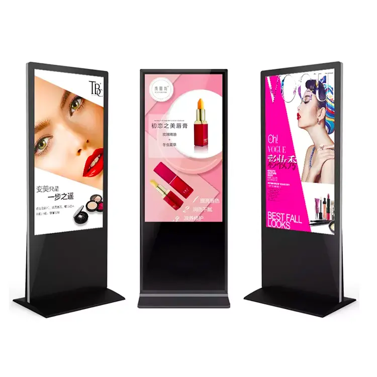 55 Zoll Indoor LCD Boden Stehende Werbedisplay touchscreen interaktive Bildschirme AD-Kiosk freistehende digitale Werbemaschine