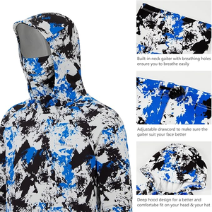 Chemises de pêche à séchage rapide, respirantes, imperméables, haute performance, UPF 50, imprimées, grandes tailles, protection <span class=keywords><strong>UV</strong></span>, équipement de pêche personnalisé - Product Image 4