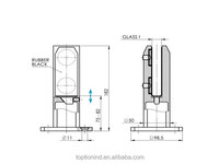 SS316LMirror Finition Montage plat en acier inoxydable Main courante Raccord Rampe en verre Rampe d'escalier Accessoires de Rampe en verre Carré