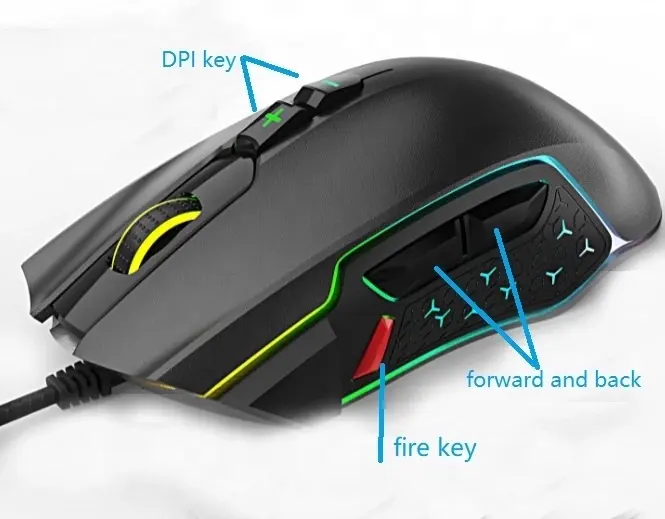 Best selling newest launch design DPI 18000 Ergonomic colorful lignts shinning RGB 8D Gaming Mouse in BSCI factory low price