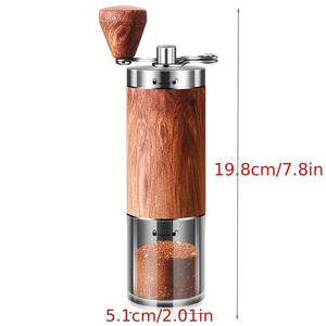 Machine à café manuelle en acier inoxydable 304, moulin à café multifonctionnel à grain de bois - Product Image 6
