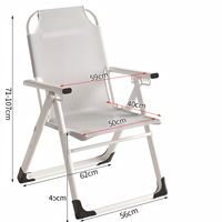 Chaise de plage pliable personnalisable Hangrui en maille, grand tube carré, inclinable et réglable, pour parc, camping, maison, bureau