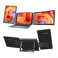 Moniteur portable de bureau IPS FHD de 15,6 pouces, écran d'extension d'ordinateur portable détachable, affichage triple moniteur USB-C et HD pour Windows et Mac