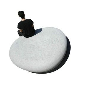 New Stone Building Materials Artificial Stone <b>Bench</b> XMS006 Outdoor Park Square GRC Concrete Pebble Chair - Product Image 2
