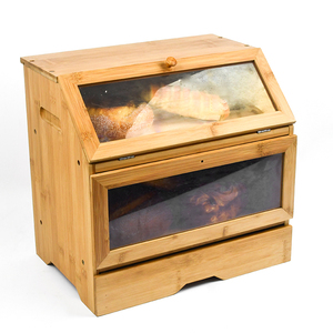 Boîte à <span class=keywords><strong>pain</strong></span> <span class=keywords><strong>de</strong></span> cuisine LG Factory supply multi-usages grande capacité snac naturel double couche boîte à <span class=keywords><strong>pain</strong></span> en bambou frais - Product Image 3