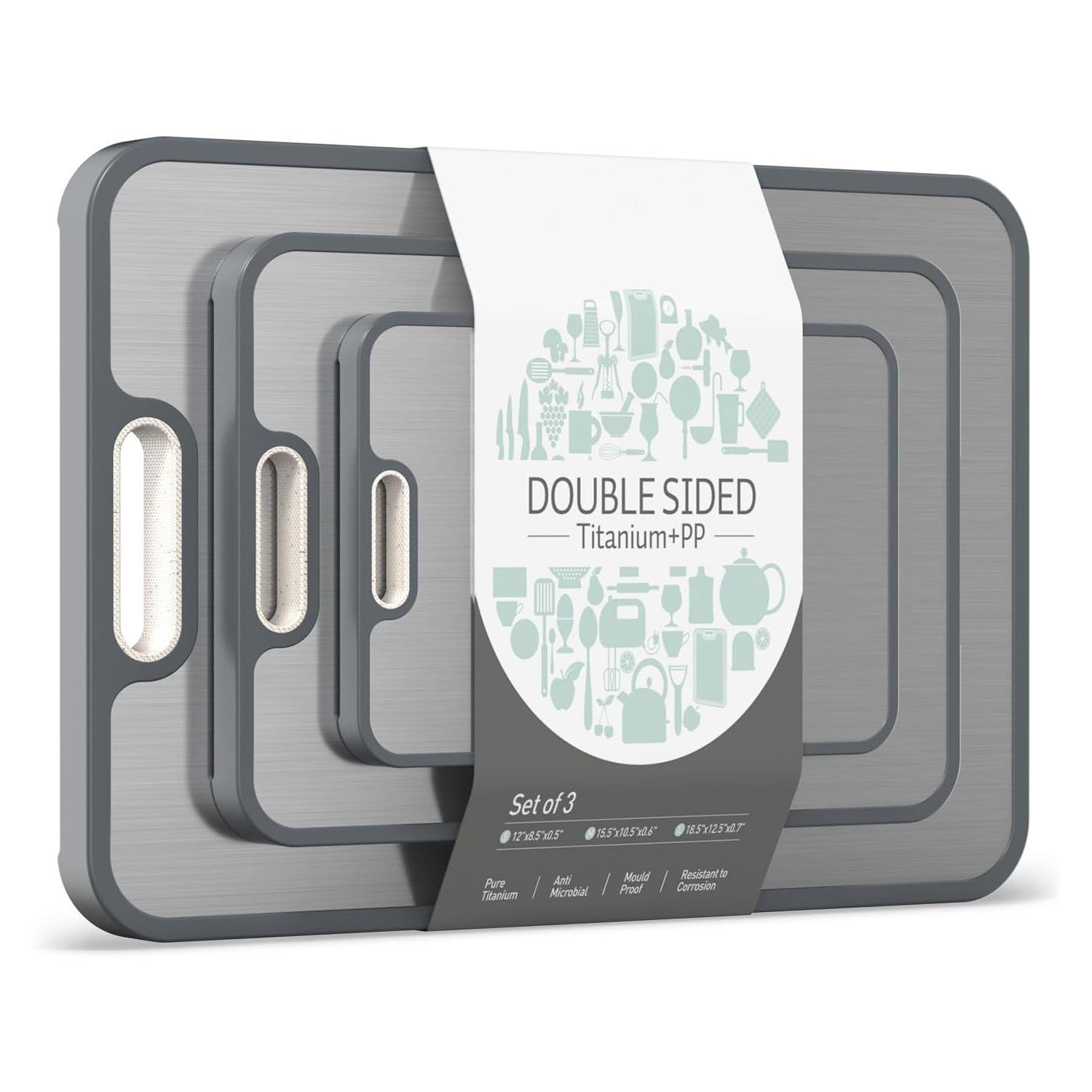 Pure titanium+wheat straw Three piece set