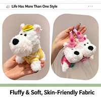 Pendentif en peluche Z Cartoon West Highland White Terrier, adorable chiot, pendentif de sac, porte-clés en peluche, vente en gros, cadeau pour femmes et enfants