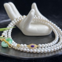 Collier en jadéite birmane de qualité supérieure, collier en jadéite birmane perlée de qualité supérieure, collier en jadéite pour femmes (avec NGTC)