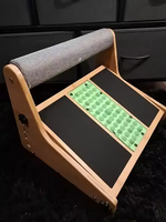 Tabouret ottoman ergonomique en bambou à 5 hauteurs réglables avec support de barre d'éponge pour le dos pour la maison ou le travail sous le bureau