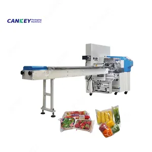 Les fournisseurs de haute qualité coulent des machines d'emballage horizontales de légumes frais pour les petites entreprises