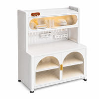 Armoire de rangement moderne en acier pour vaisselle avec portes et étagères réglables pour salle à manger et buffet de cuisine
