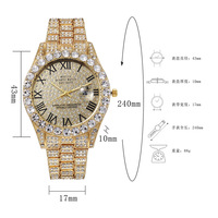 Montre de luxe pour homme avec diamants, montre-bracelet sport à quartz, calendrier, montre décontractée pour homme d'affaires