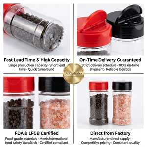 Clear Pet Plastic Square Spice Jars 250Ml Seasoning <strong>Blend</strong> <strong>Bottle</strong> With Seal Liner Slip Inside Condiment - Product Image 6