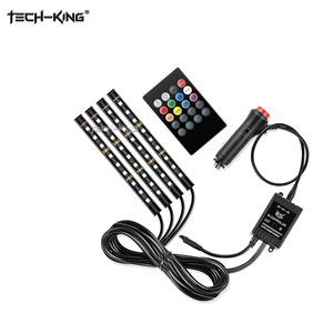 TECH-KING Decoración para Autos Eléctricos, Luces LED Interiores Impermeables de 8 Colores, Tira de Luz RGB 5050, Luces de Ambiente, Lámpara para el Reposapiés - Product Image 2