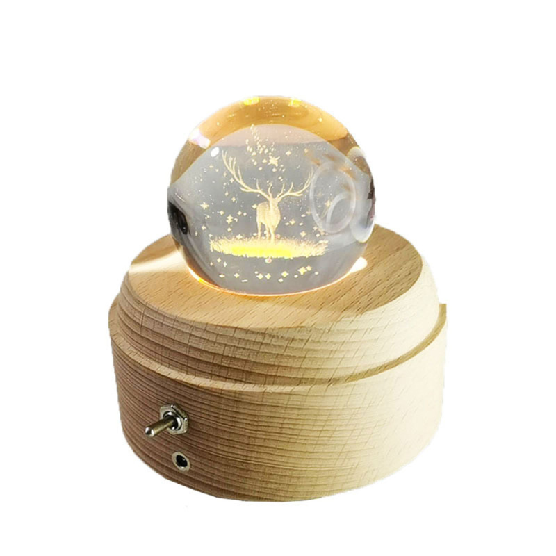 VOSAREA Crystal Ball Music Box Musical Crystal Globe Elk Snow Globe Crystal Snow Water Ball Wonderland Snow Globe Christmas Snow Globe Girl Gift Glass : VOSAREA Crystal Globe Music Box Resin Crystal Balls
