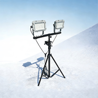 Trépied à levage manuel 2,8 m avec éclairage LED |   Tour d'éclairage portable à double tête 200W