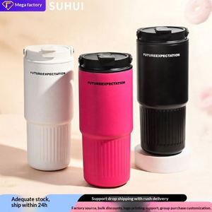 Termo Portátil de Acero Inoxidable 316 de 750 ml, Taza de Gran Capacidad para Auto, Color Vibrante, para Estudiantes, Taza para Agua Caliente con Asa para Viajes - Product Image 4