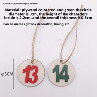 Grenzüberschreitend Meistverkaufter Moderner Hölzerner Chinesischer Weihnachts-Countdown 1-24 Digitale Scheiben-Anhänger Geschenkdekoration DIY Adventskalender