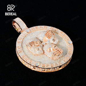 Tùy Chỉnh Vvs Phòng Thí Nghiệm Grown Kim Cương Iced Ra Skull Tên Mặt Dây Chuyền Người Đàn Ông Hip Hop Phòng Thí Nghiệm Tạo Ra Kim Cương Thư innitial 3D Mặt Dây Chuyền Đồ Trang Sức - Product Image 2