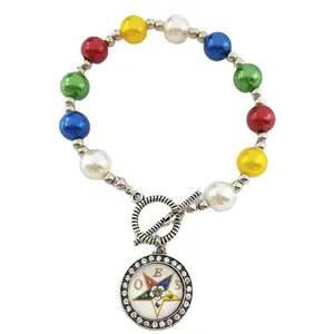 Ordre de l'étoile de l'Est Boucles OT de haute qualité Perles colorées exquises OES Bracelets à breloques en forme ronde Bijoux pour femmes
