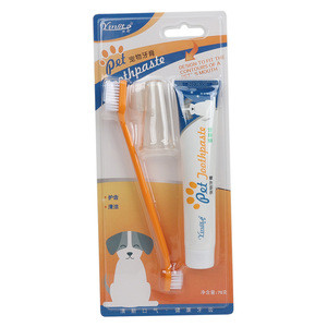 Ensemble brosse à dents et <span class=keywords><strong>dentifrice</strong></span> en plastique <span class=keywords><strong>pour</strong></span> animaux de compagnie, style doigt, <span class=keywords><strong>pour</strong></span> chiens et chats, kit de soins dentaires - Product Image 1