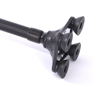 Canne télescopique 3 sections, manche en plastique réglable, embout en caoutchouc antidérapant, bâton de marche à quatre pieds pour personnes âgées, utilisation en extérieur - Product Image 1