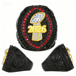 <strong>2026</strong> Fantasy Football Championship <strong>Ring</strong> Jewelry, <strong>Black</strong> Fashion Alloy Commemorative <strong>Ring</strong> Gift - Product Image 2