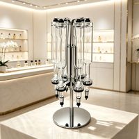 Nouveau design – Distributeur de parfum rotatif pour 6 flacons argentés de 375 ml, idéal pour la présentation de parfums multi-marques lors de mariages