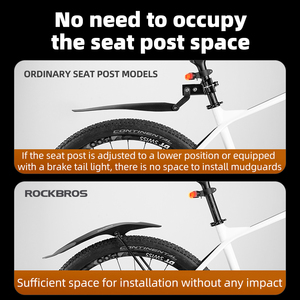 Parafango Regolabile ROCKBROS per Bicicletta, Mountain Bike, Parafango in Plastica per Fat Bike, Anteriore e Posteriore - Product Image 5