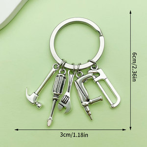2026 迷你流行款式定制工具锤子螺丝刀扳手工具金属吊坠多功能工具钥匙扣 - Product Image 6