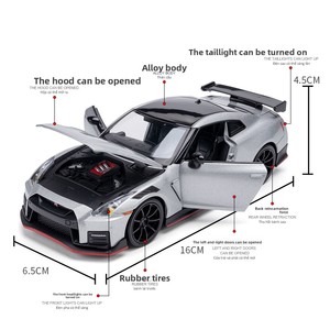 Modellino <span class=keywords><strong>Auto</strong></span> in Metallo Pressofuso <span class=keywords><strong>Nissan</strong></span> GT-R NISMO in Scala 1:32 con Batteria al Litio e Funzione di Controllo a Forza (Confezionato) - Product Image 3