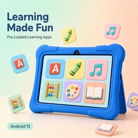 Tablette PRITOM K7 mignonne, écran tactile Android, 1024*600 HD, processeur quadricœur 7731E, 4 Go + 32 Go, tablettes magnifiques avec housse