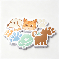 Autocollants de style animalier Haoxuan en vinyle PVC blanc, motifs de silhouettes de pattes de chien et de chat pour collier, graphiques brillants, imperméables, découpés sur mesure