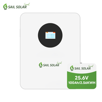 Batterie Lithium LiFePo4 Murale à Écran Tactile 25.6V 100Ah 2.56kWh pour Systèmes Solaires Résidentiels, Cycle Profond, 6000 Cycles, pour Énergie Solaire Marine