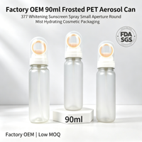 Flacon aérosol PET dépoli 90 ml OEM d'usine pour nettoyant visage, petit bec verseur, brume hydratante, emballage cosmétique